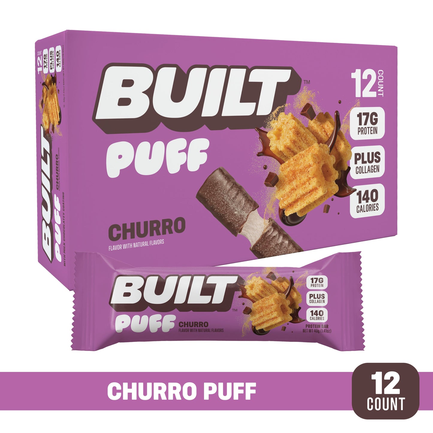 built puff churro dessert style protein snack box