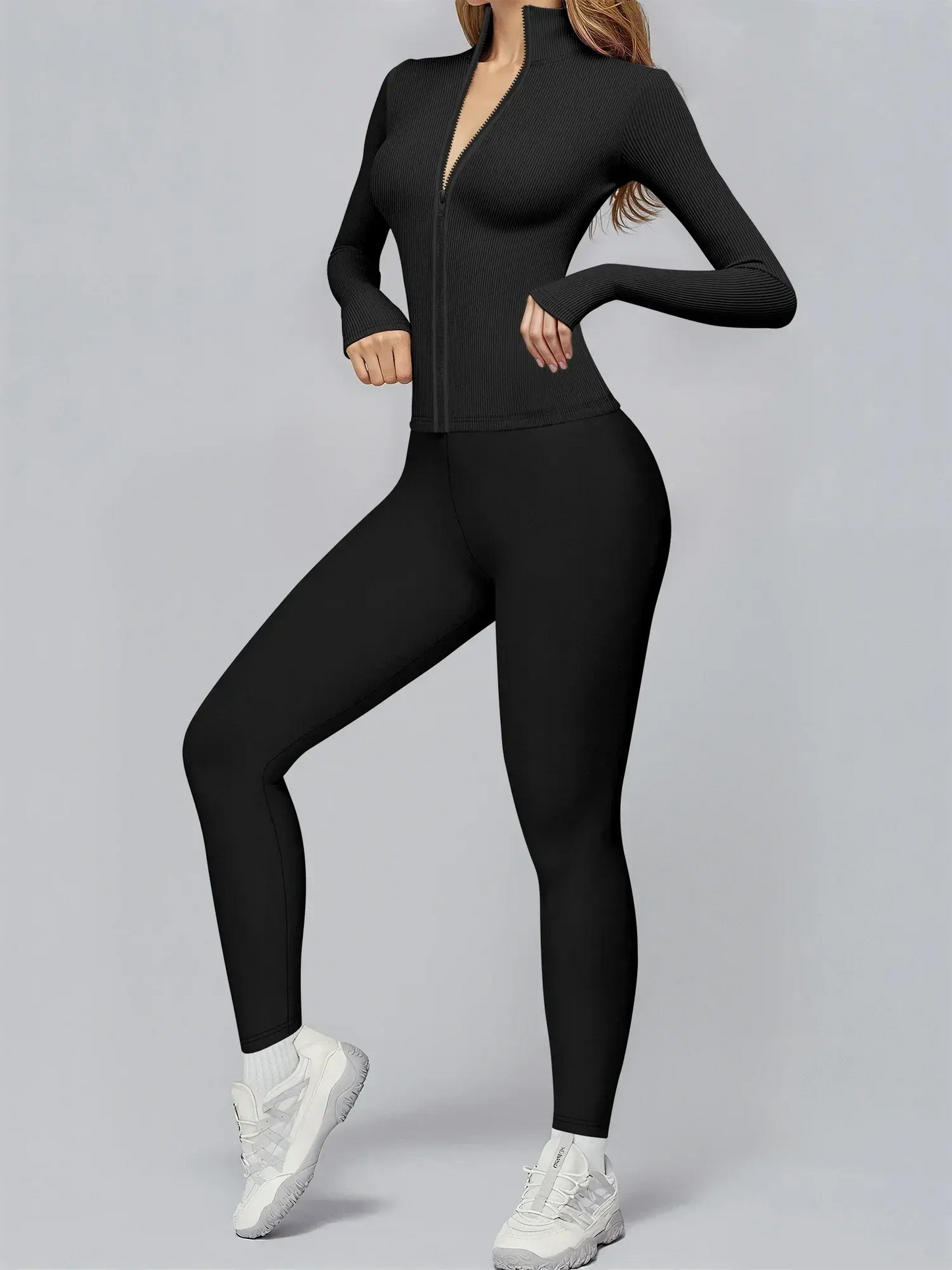 Premium Ribbed Activewear Set THRIXINE