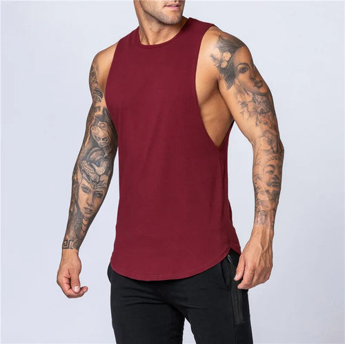 Summer Fitness Cotton Tank Top Men Jogging