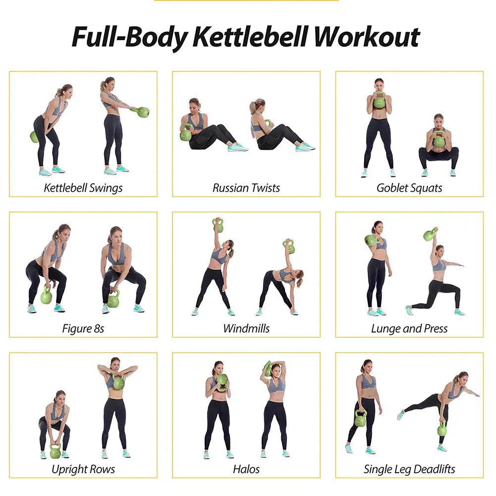 flat base kettlebell for stable storage and exercises