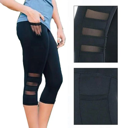 stretch workout leggings with elastic waist for comfort
