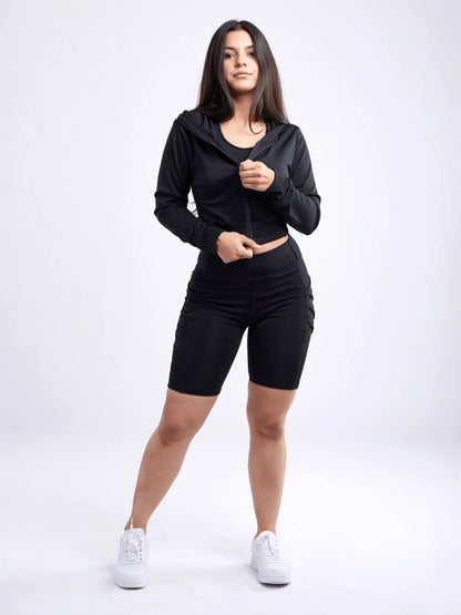 women fitness shorts with tummy control and stretch fit