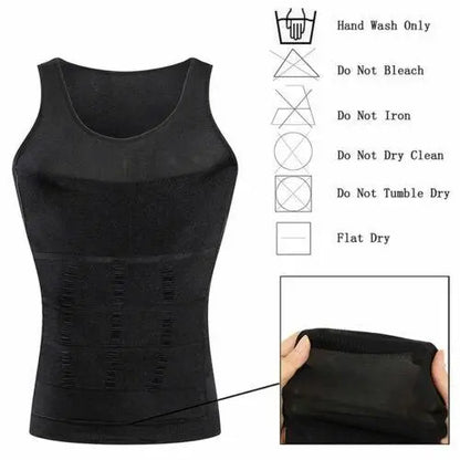 Men's Slimming Vest Body Shaper Corrective Posture Belly Compression Pink Iolaus