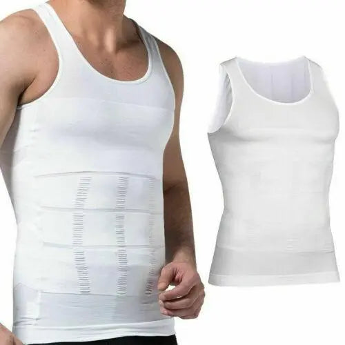 Men's Slimming Vest Body Shaper Corrective Posture Belly Compression Pink Iolaus