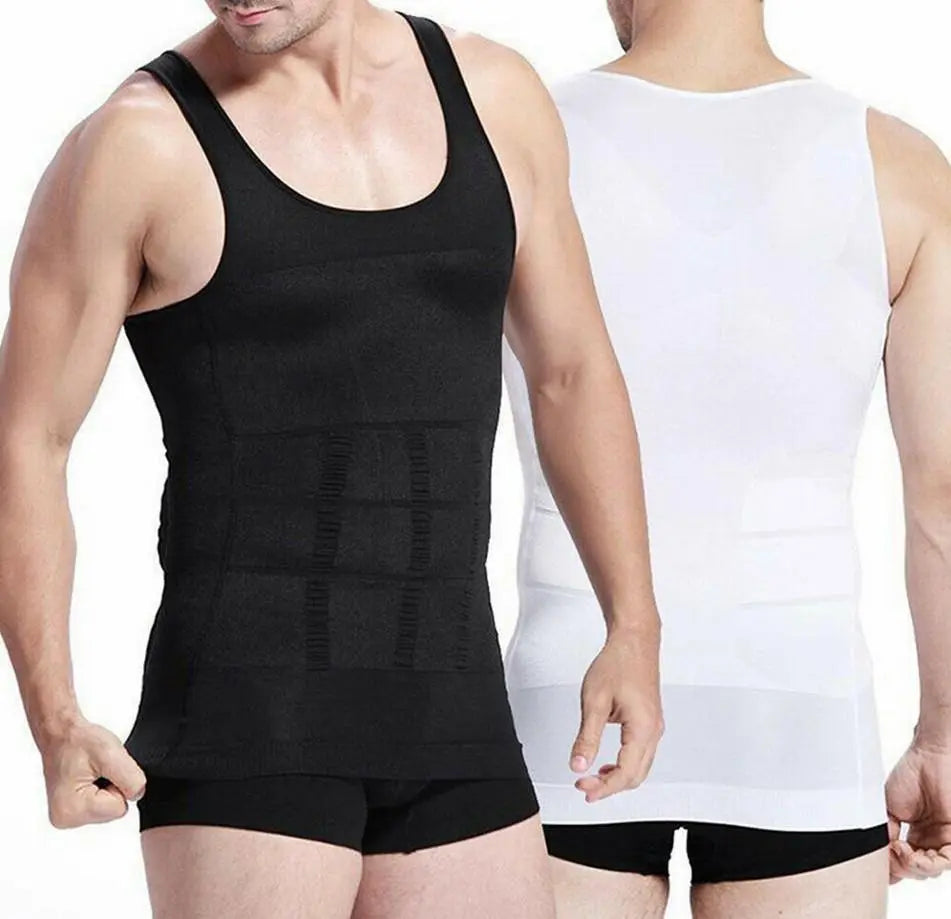 Men's Slimming Vest Body Shaper Corrective Posture Belly Compression Pink Iolaus