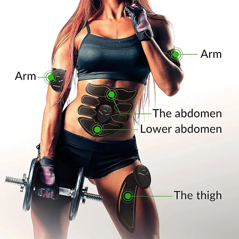 EMS Abdominal Muscle Toning Trainer ABS Stimulator Puce Gaia