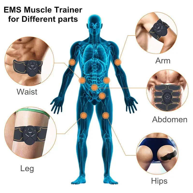 EMS Abdominal Muscle Toning Trainer ABS Stimulator Puce Gaia