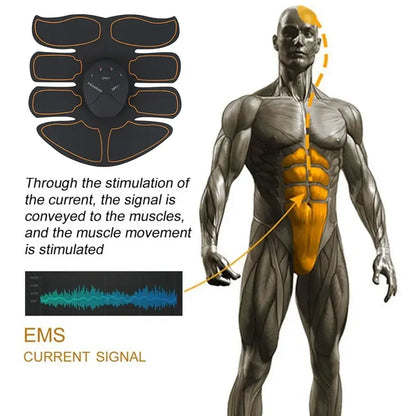 EMS Abdominal Muscle Toning Trainer ABS Stimulator Puce Gaia