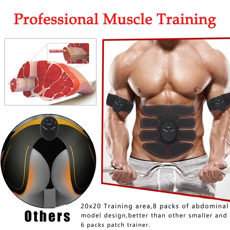 EMS Abdominal Muscle Toning Trainer ABS Stimulator Puce Gaia