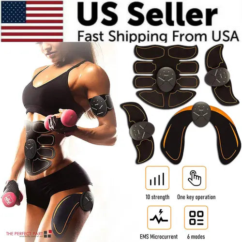EMS Abdominal Muscle Toning Trainer ABS Stimulator Puce Gaia