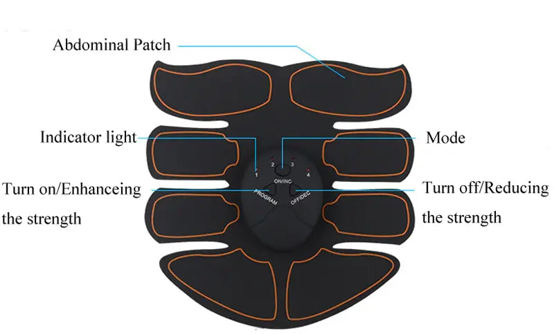 EMS Abdominal Muscle Toning Trainer ABS Stimulator Puce Gaia