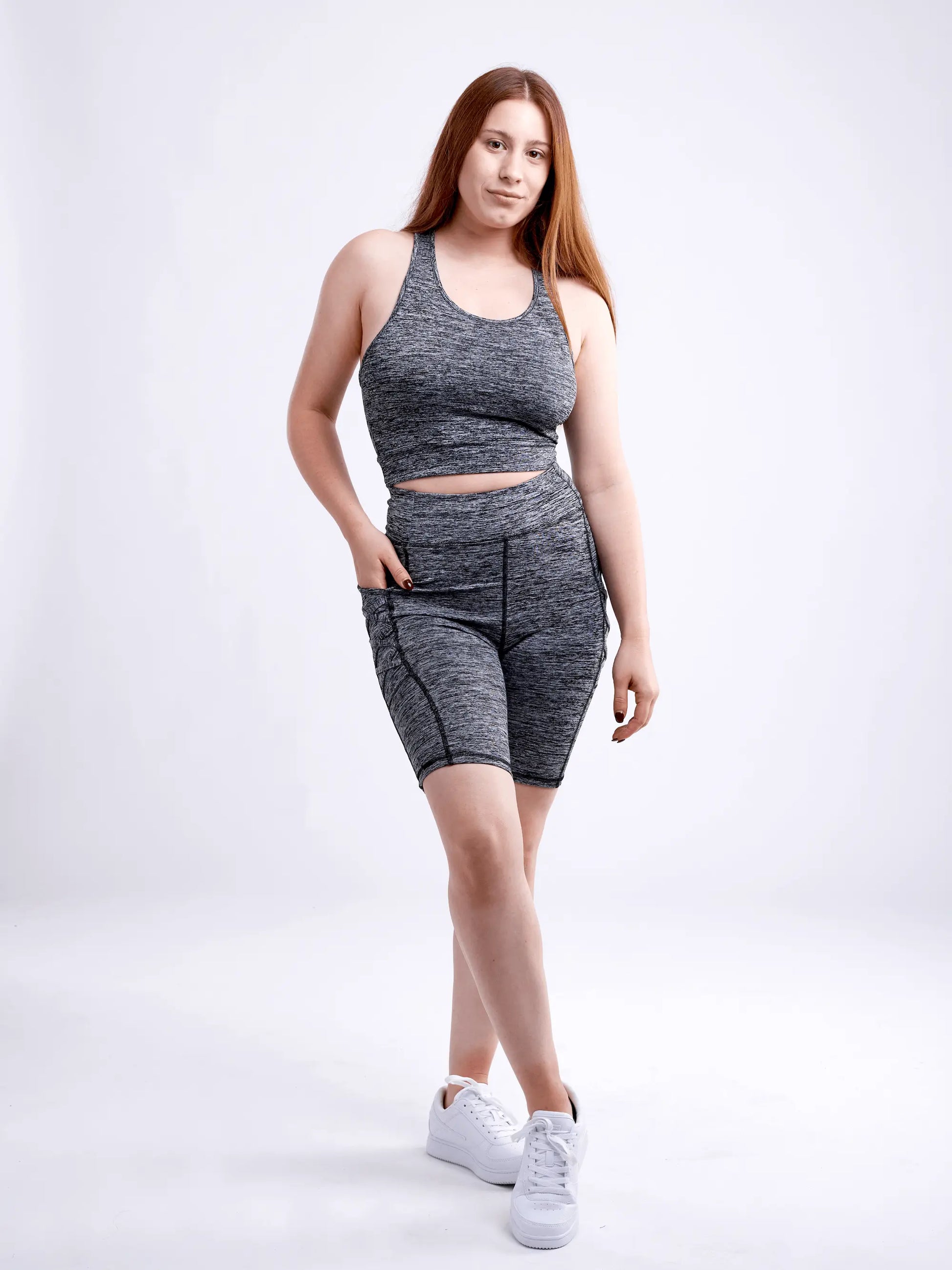 yoga shorts with side pockets for gym and running