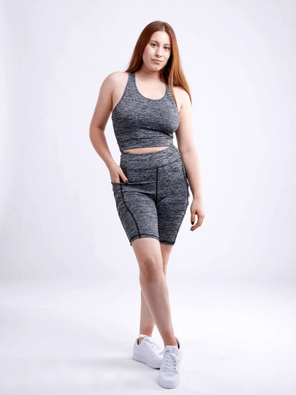 yoga shorts with side pockets for gym and running