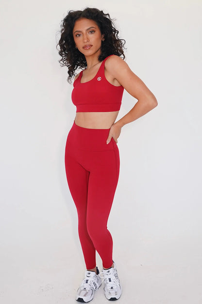 I am Beautifully Radiant Quick Dry Red Yoga Legging KIMITH BRAND