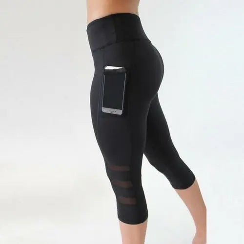 stretch workout leggings with elastic waist for comfort
