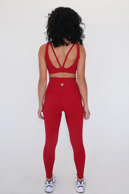I am Beautifully Radiant Quick Dry Red Yoga Legging KIMITH BRAND