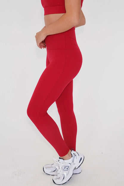 I am Beautifully Radiant Quick Dry Red Yoga Legging KIMITH BRAND