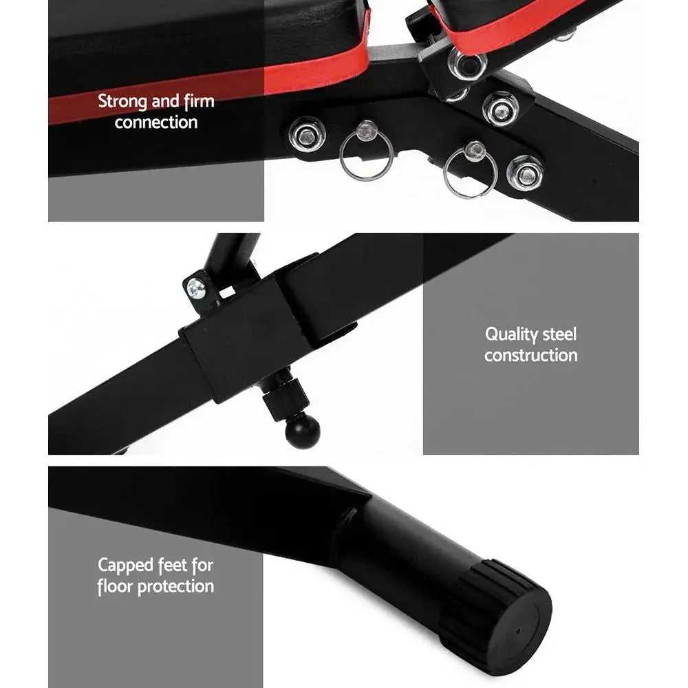 everfit adjustable fid weight bench for home gym workouts
