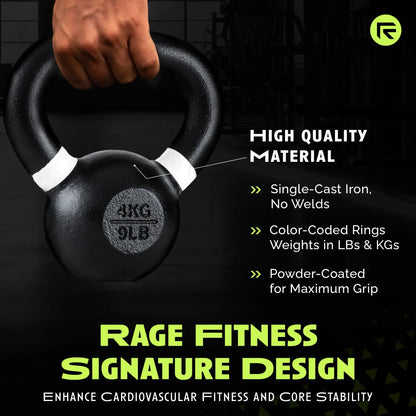 Single Cast Iron Kettlebell Rage Fitness