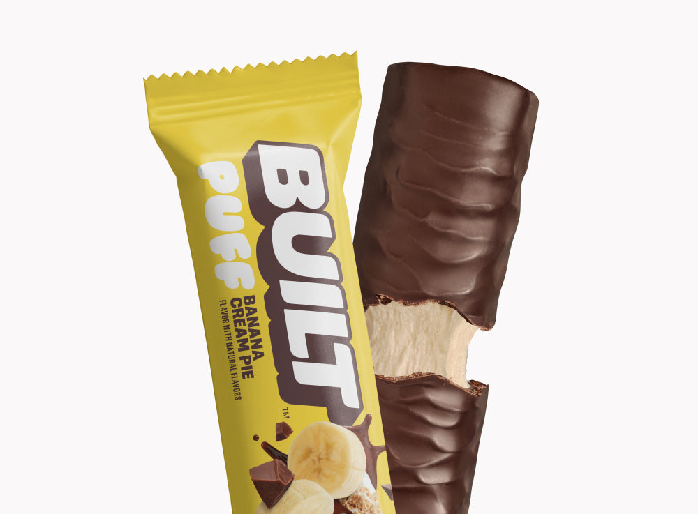 banana cream pie puff protein bars 12 pack snack box
