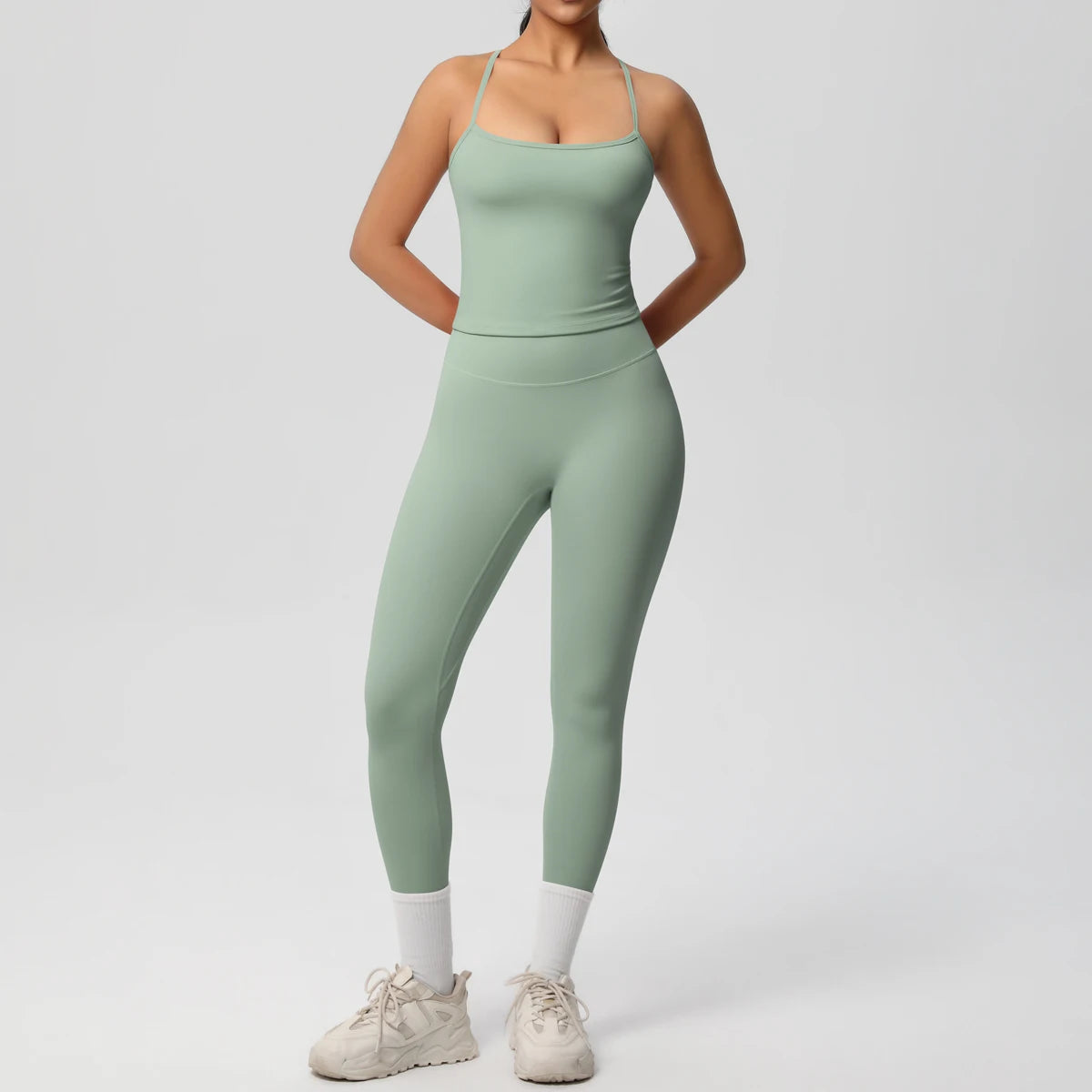 Halter Yoga Top Set Fitness Gym Suit Training Sleeveless Sport Gym