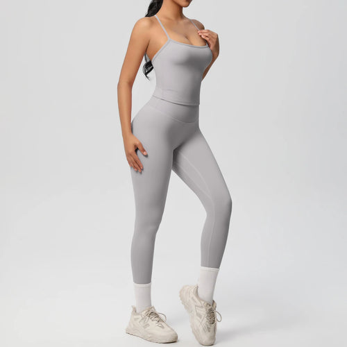 Halter Yoga Top Set Fitness Gym Suit Training Sleeveless Sport Gym