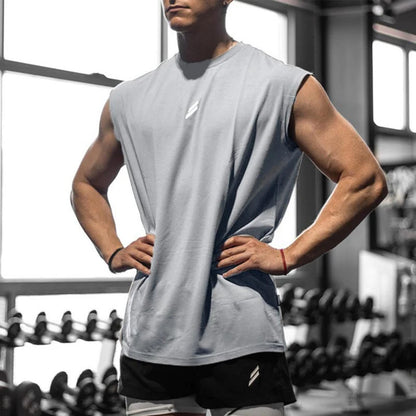Fitness Sports Tank Top Men Breathable Loose Mesh Training