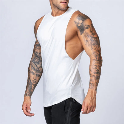 Summer Fitness Cotton Tank Top Men Jogging
