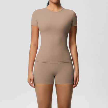 2PC Quick-Dry Gym Leggings & Top Set