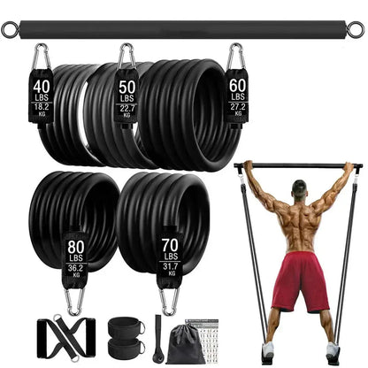 300lb Resistance Bands with Dumbbell Harness 24 Hour Sport