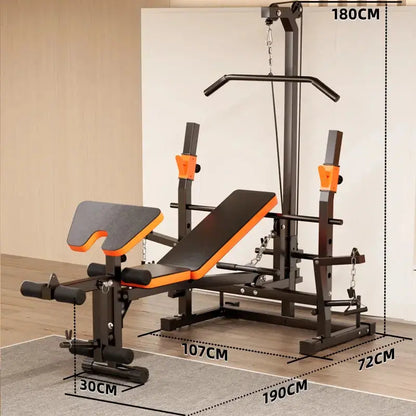 compact home gym bench with steel frame and padding
