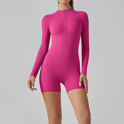 Zipper Tracksuit Set Women Yoga Jumpsuit