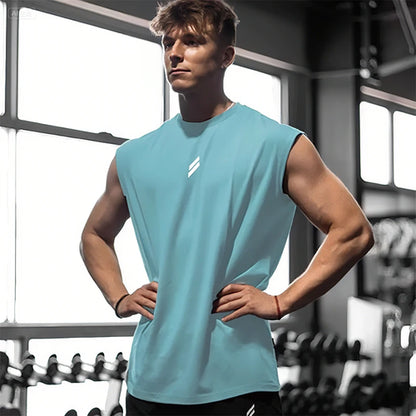 Fitness Sports Tank Top Men Breathable Loose Mesh Training
