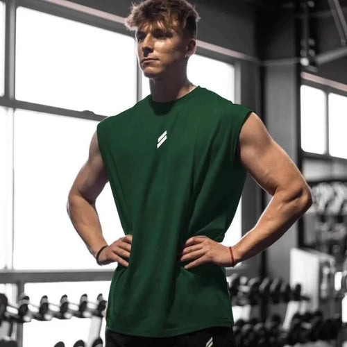 Fitness Sports Tank Top Men Breathable Loose Mesh Training