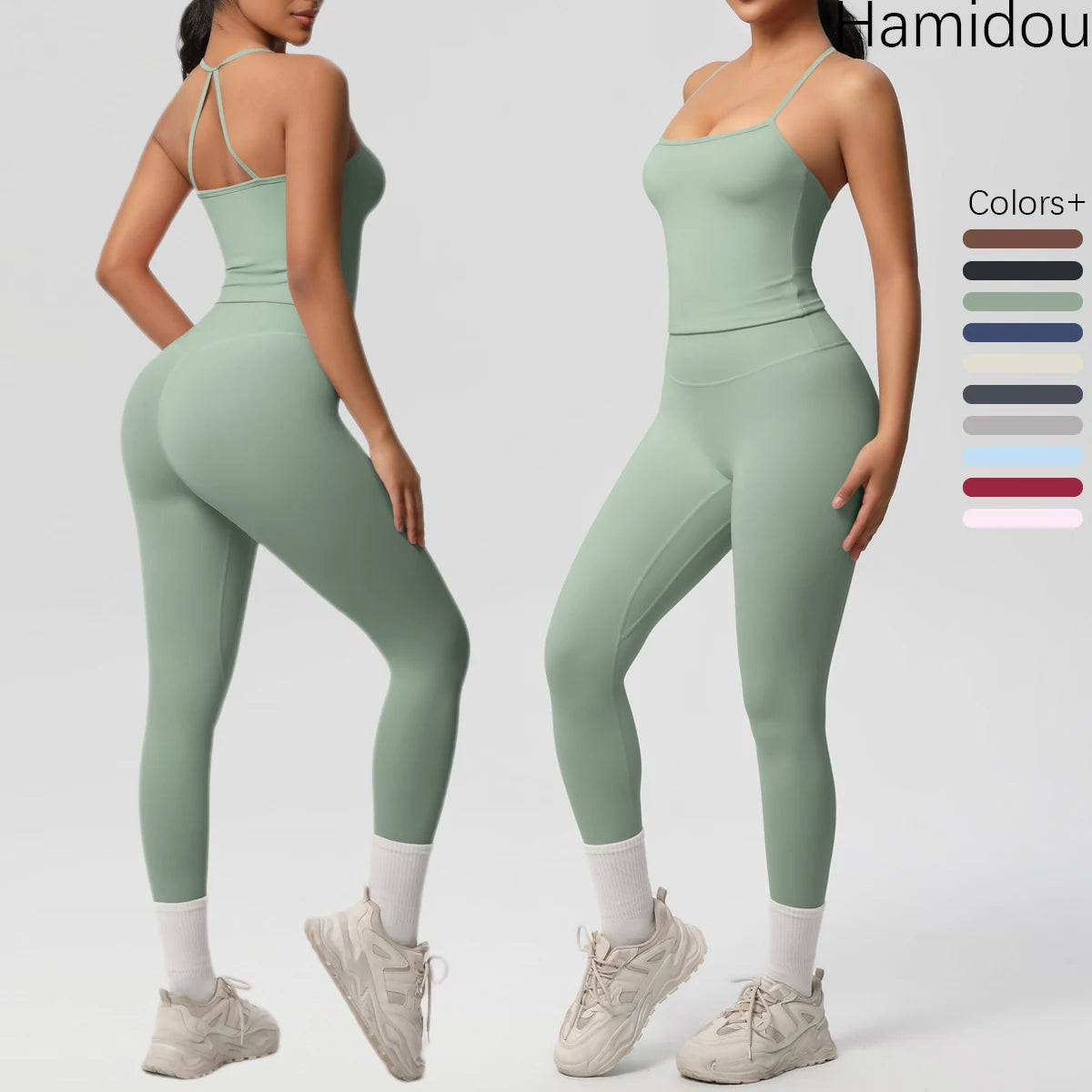 Halter Yoga Top Set Fitness Gym Suit Training Sleeveless Sport Gym