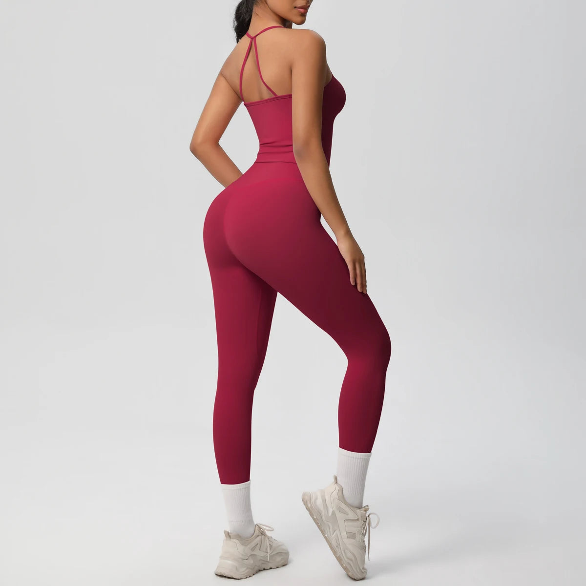 Halter Yoga Top Set Fitness Gym Suit Training Sleeveless Sport Gym