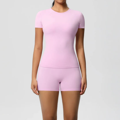 2PC Quick-Dry Gym Leggings & Top Set