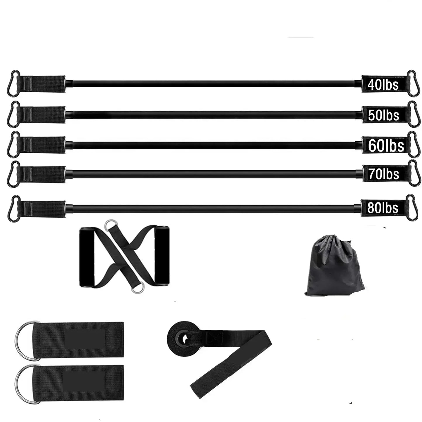 300lb Resistance Bands with Dumbbell Harness 24 Hour Sport