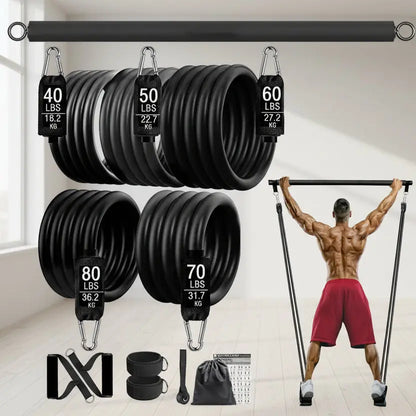 300lb Resistance Bands with Dumbbell Harness 24 Hour Sport