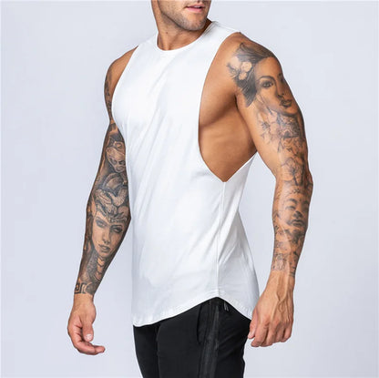 Summer Fitness Cotton Tank Top Men Jogging