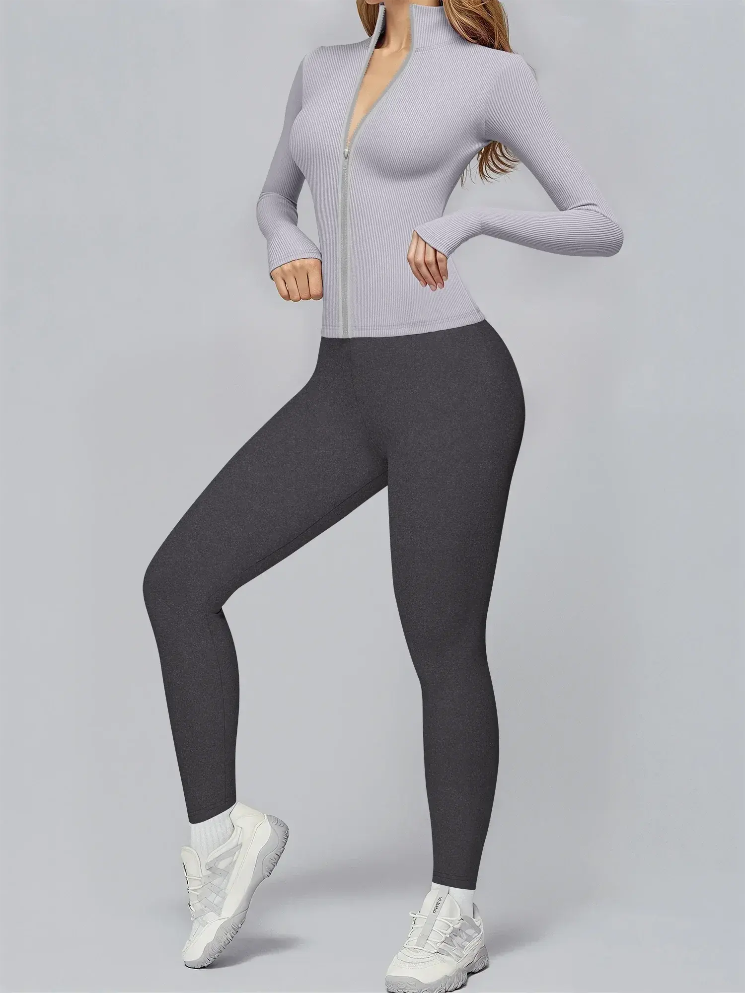 Premium Ribbed Activewear Set THRIXINE