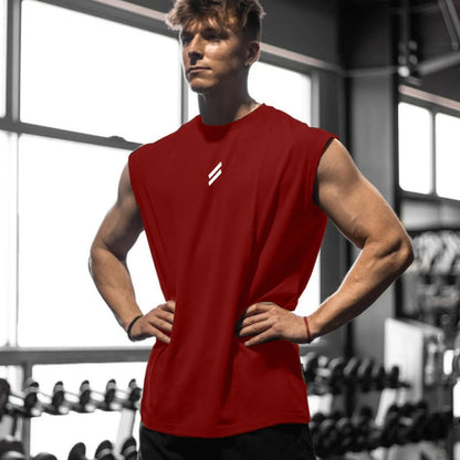 Fitness Sports Tank Top Men Breathable Loose Mesh Training