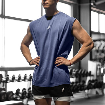 Fitness Sports Tank Top Men Breathable Loose Mesh Training