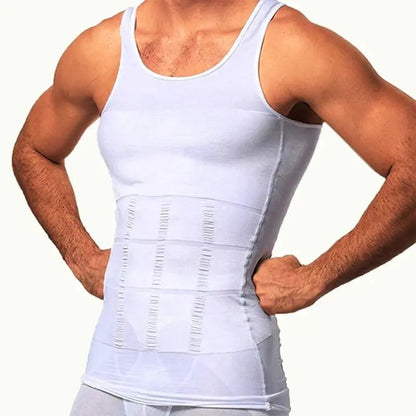 Men's Slimming Vest Body Shaper Corrective Posture Belly Compression Pink Iolaus
