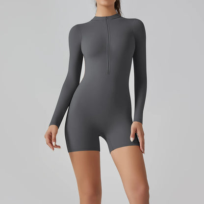 Zipper Tracksuit Set Women Yoga Jumpsuit