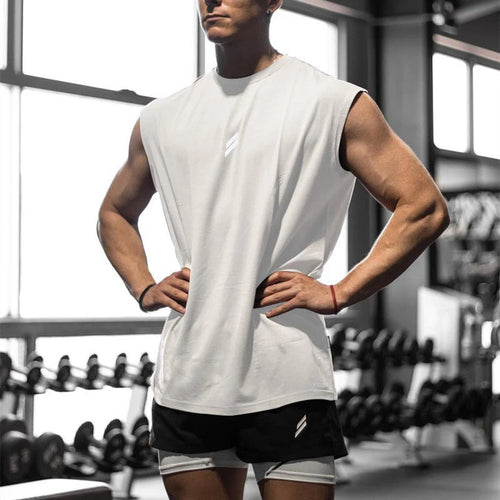 Fitness Sports Tank Top Men Breathable Loose Mesh Training