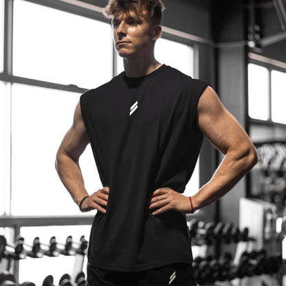 Fitness Sports Tank Top Men Breathable Loose Mesh Training