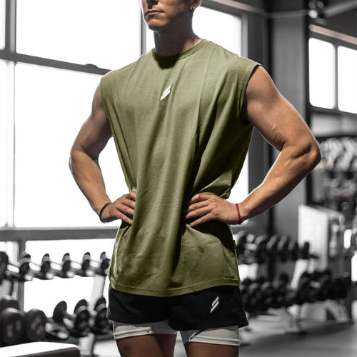 Fitness Sports Tank Top Men Breathable Loose Mesh Training