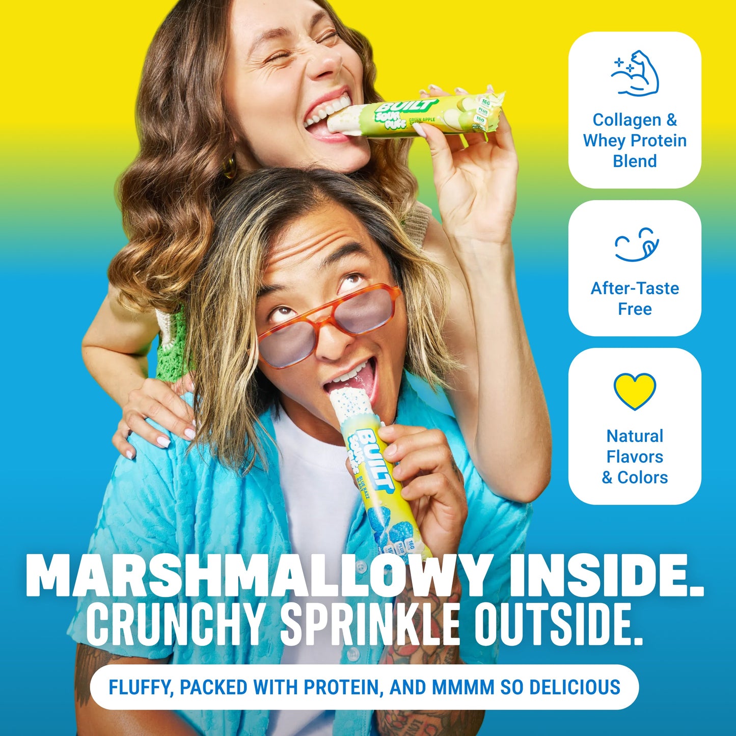 built sour puff protein candy snack for fitness lifestyle