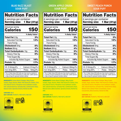 sweet and tangy flavored protein snack box assortment
